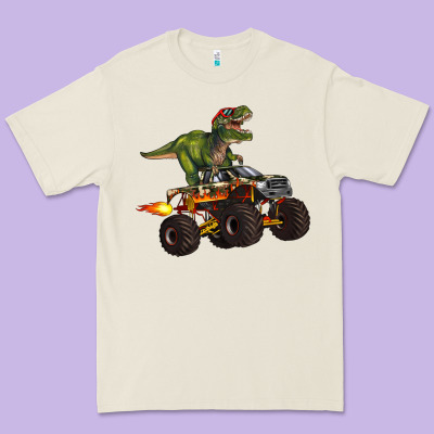 Monster Truck And T Rex Dinosaur Premium Tee Designed By Artiststas