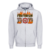 Heather Grey firefighter dad Zipper Hoodie - HRA Design Shop
