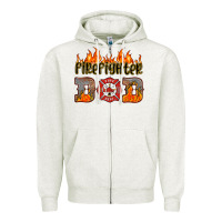 Oatmeal Heather firefighter dad Zipper Hoodie - HRA Design Shop