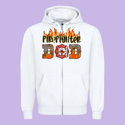 Firefighter Dad Zipper Hoodie Designed By Hra Design Shop