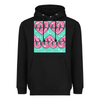 Black Nursing Heart Seamless Pattern Heavyweight Hoodie - BundleAndBundleShop