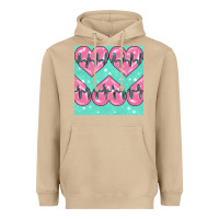 Mushroom Nursing Heart Seamless Pattern Heavyweight Hoodie - BundleAndBundleShop