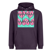 Plum Nursing Heart Seamless Pattern Heavyweight Hoodie - BundleAndBundleShop