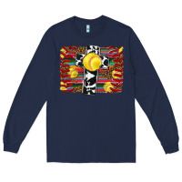 Navy softball cross serape leopard background Long Sleeve Tee - RanaPortraitStore
