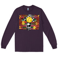 Plum softball cross serape leopard background Long Sleeve Tee - RanaPortraitStore
