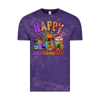 Cloud Purple Happy Hallothanksmas coffee cups Vintage Tee - RanaPortraitStore