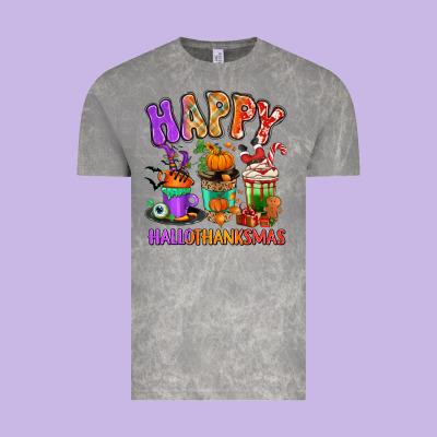 Vintage Tee Happy Hallothanksmas coffee cups