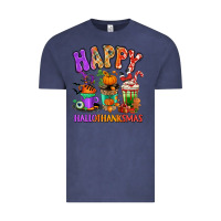 Vintage Denim Happy Hallothanksmas coffee cups Vintage Tee - RanaPortraitStore
