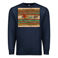 Navy arrow wooden sunflower Premium Sweatshirt - Artiststas