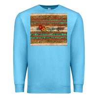 Ocean Blue arrow wooden sunflower Premium Sweatshirt - Artiststas