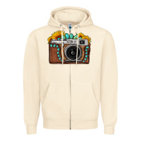 Sandshell Sunflower Gemstone Vintage Camera Zipper Hoodie - FaDigitalArtStudio