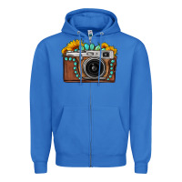 True Royal Sunflower Gemstone Vintage Camera Zipper Hoodie - FaDigitalArtStudio