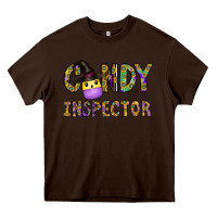 Chocolate Brown Candy Inspector Heavy Core Tee - CowhideDigitalArt