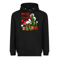 Black merry cowgirl  boots and cactus with gifts Heavyweight Hoodie - AdoDesignShop