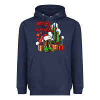 Navy merry cowgirl  boots and cactus with gifts Heavyweight Hoodie - AdoDesignShop