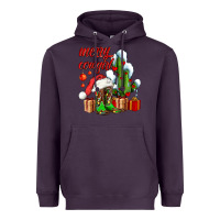 Plum merry cowgirl  boots and cactus with gifts Heavyweight Hoodie - AdoDesignShop