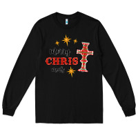 Black merry christmas cross Long Sleeve Tee - RanaPortraitStore