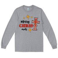 Heather Grey merry christmas cross Long Sleeve Tee - RanaPortraitStore