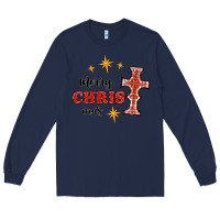 Navy merry christmas cross Long Sleeve Tee - RanaPortraitStore
