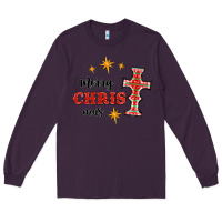 Plum merry christmas cross Long Sleeve Tee - RanaPortraitStore