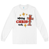 White merry christmas cross Long Sleeve Tee - RanaPortraitStore