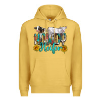 Antique Gold western howdy heifer Premium Hoodie - NancyCooperArtShop