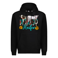 Black western howdy heifer Premium Hoodie - NancyCooperArtShop