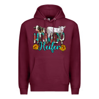 Burgundy western howdy heifer Premium Hoodie - NancyCooperArtShop