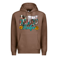 Chestnut western howdy heifer Premium Hoodie - NancyCooperArtShop