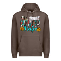 Coffee western howdy heifer Premium Hoodie - NancyCooperArtShop
