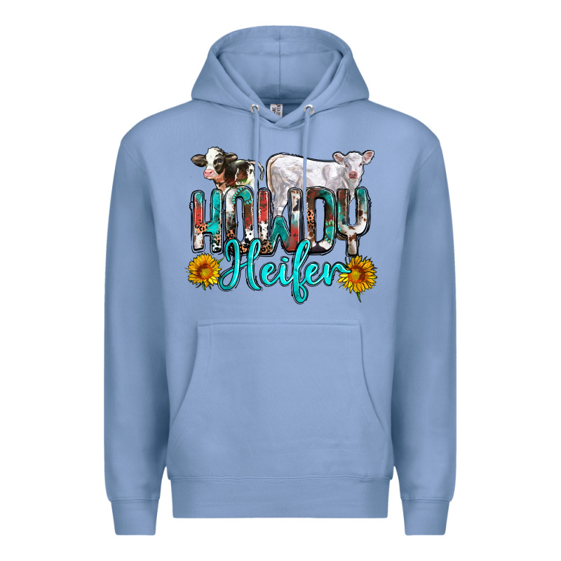 Western Howdy Heifer Premium Hoodie by NancyCooperArtShop | Teevron