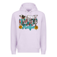 Lilac western howdy heifer Premium Hoodie - NancyCooperArtShop