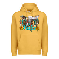 Mustard western howdy heifer Premium Hoodie - NancyCooperArtShop