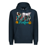Navy western howdy heifer Premium Hoodie - NancyCooperArtShop