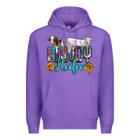 Purple western howdy heifer Premium Hoodie - NancyCooperArtShop