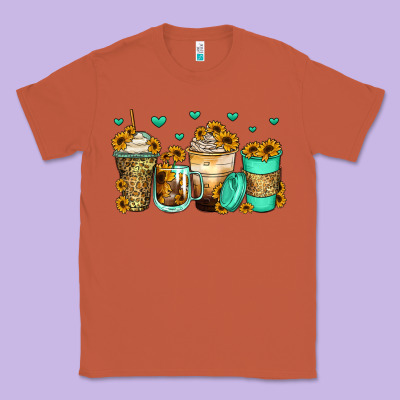 Sunflowers Coffee Cups Classic Tee Designed By Zillion Design Studio