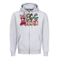 Heather Grey Egg Hunter Zipper Hoodie - CowhideDigitalArt
