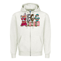 Oatmeal Heather Egg Hunter Zipper Hoodie - CowhideDigitalArt