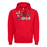 Red Egg Hunter Zipper Hoodie - CowhideDigitalArt