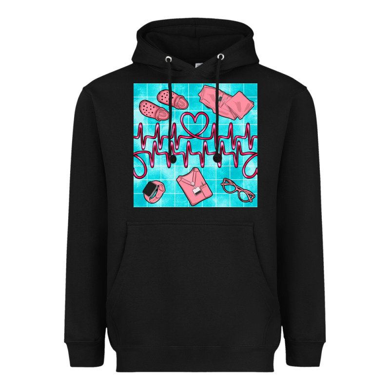 Nurse Heart Beat Seamless Pattern Heavyweight Hoodie by BundleAndBundleShop | Teevron