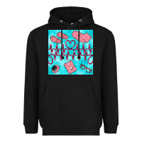 Black nurse heart beat seamless pattern Heavyweight Hoodie - BundleAndBundleShop