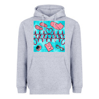Heather Grey nurse heart beat seamless pattern Heavyweight Hoodie - BundleAndBundleShop
