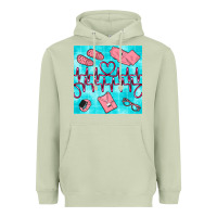 Matcha nurse heart beat seamless pattern Heavyweight Hoodie - BundleAndBundleShop