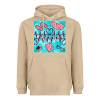 Mushroom nurse heart beat seamless pattern Heavyweight Hoodie - BundleAndBundleShop