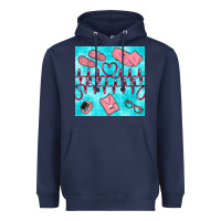 Navy nurse heart beat seamless pattern Heavyweight Hoodie - BundleAndBundleShop