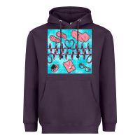 Plum nurse heart beat seamless pattern Heavyweight Hoodie - BundleAndBundleShop