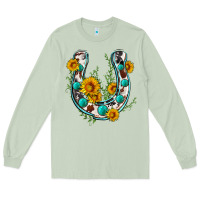 Matcha cowhide sunflower horseshoe Long Sleeve Tee - Zillion Design Studio