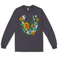 Smoke cowhide sunflower horseshoe Long Sleeve Tee - Zillion Design Studio