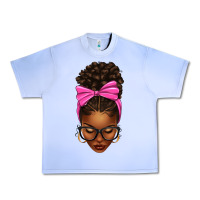 Grape Ice afro messy bun pink bow Urban Heavy Tee - texasbilliewilder