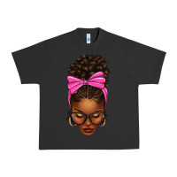 Pigment Black afro messy bun pink bow Urban Heavy Tee - texasbilliewilder
